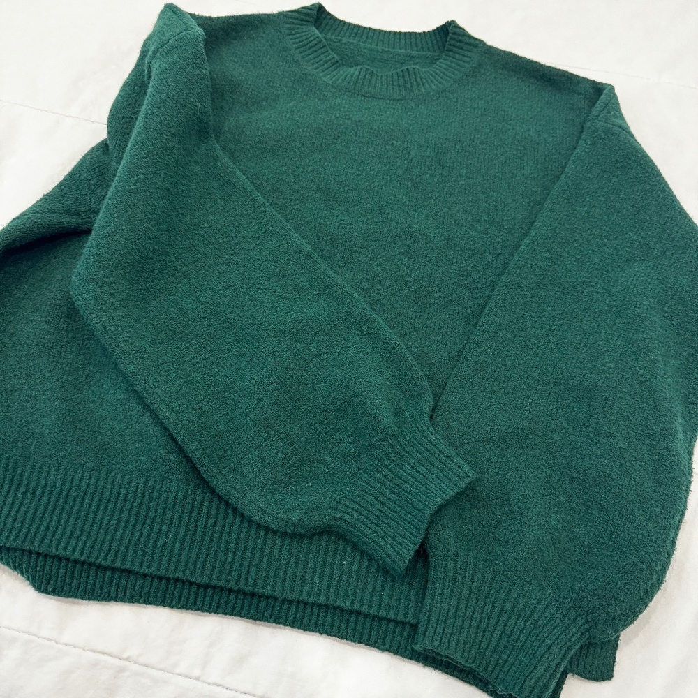 TikTok Viral Oversized Forest Green Sweater